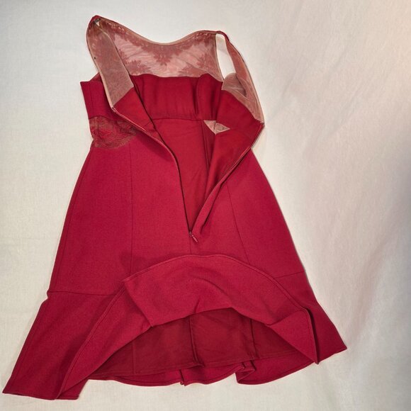 BCBG MAXAZRIA Quite Luxury Fuchsia ENIDA Ruffled Crepe Dress Size 6 LIKE NEW! - Picture 11 of 17